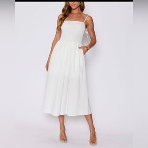 Vici Classic White Midi Dress
